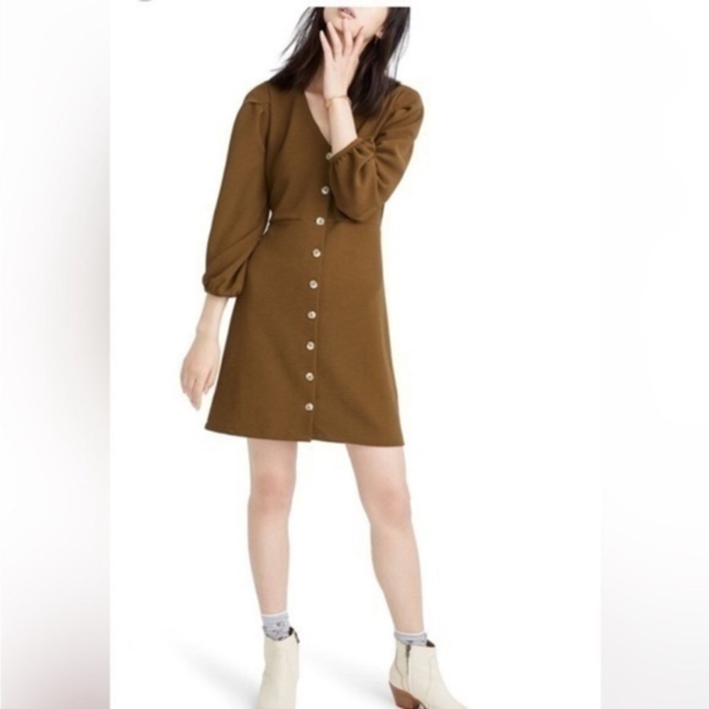 Madewell Dress Texture and Thread Crepe Balloon Sleeve Dress
